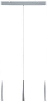 Suspension triple en aluminium brossé argenté pour éclairage intérieur moderne