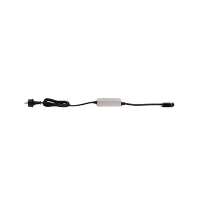 White LED power supply with black cable and plug for energy-efficient lighting