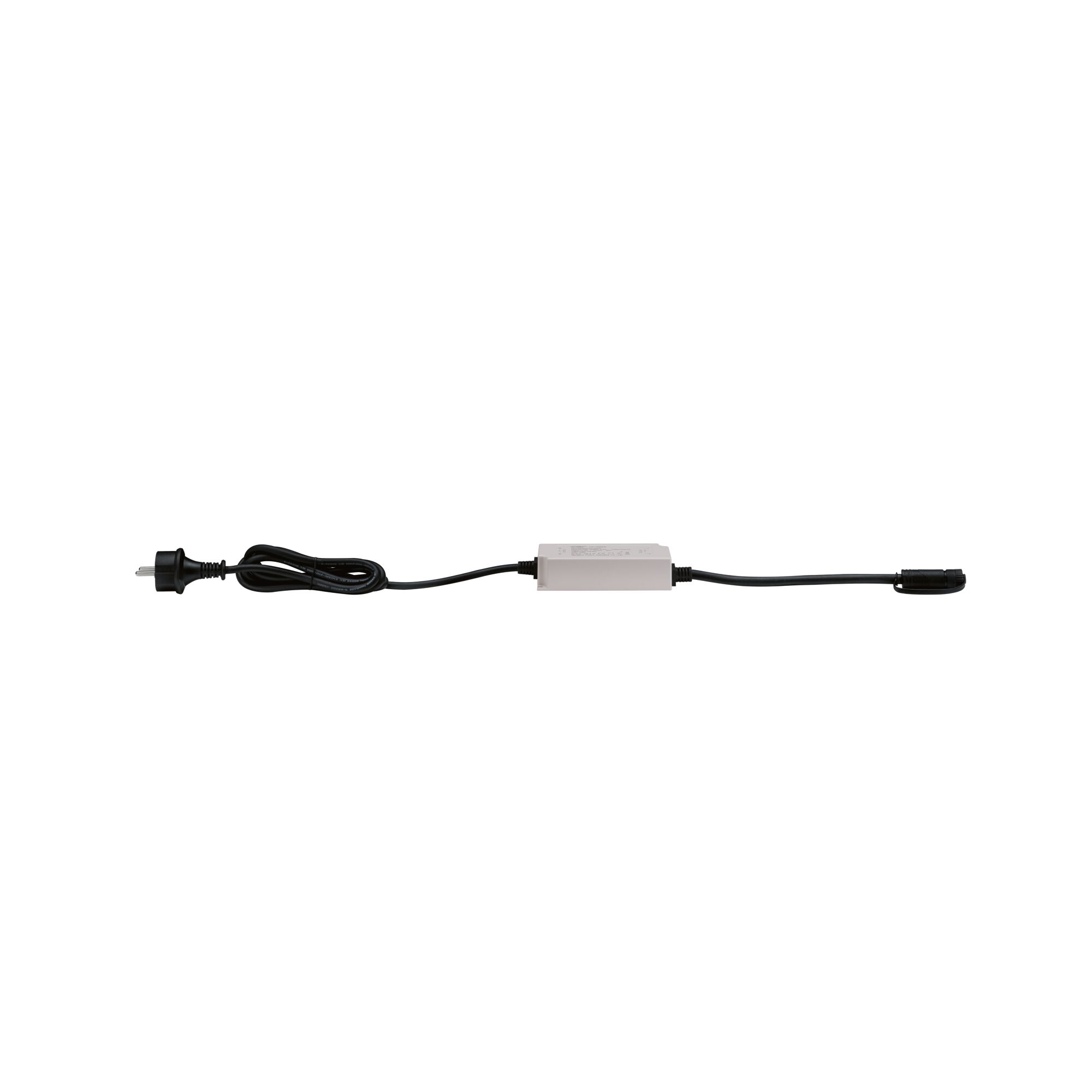 Plug & Shine Alimentation électrique 230/24V DC IP67 230/24V 75VA Gris Alimentation LED blanche avec câble noir et prise pour éclairage économe en énergie