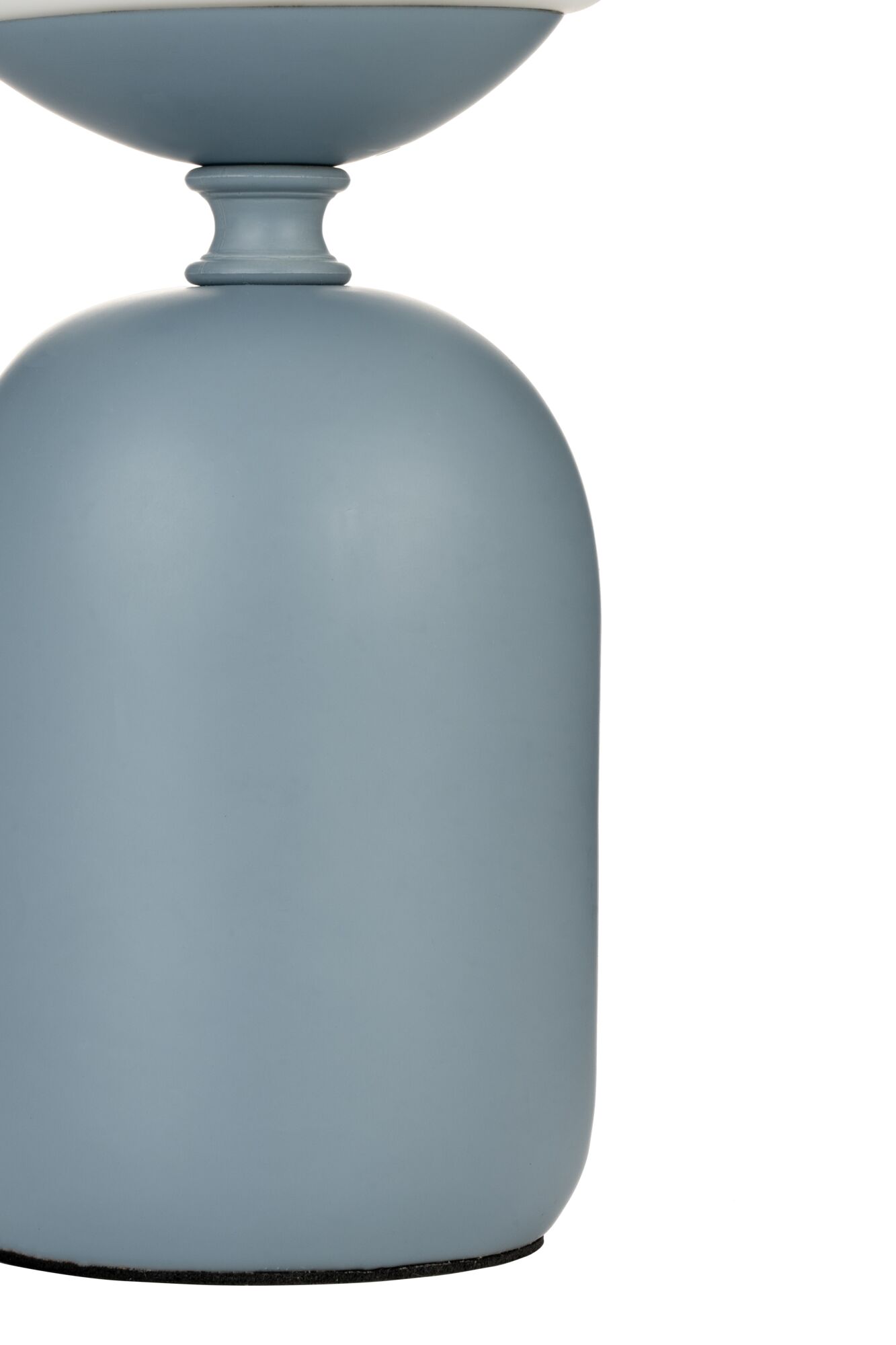 Blue ceramic vase with matte finish and rounded base for modern home decoration