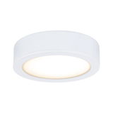 Ronde witte metalen LED-plafondlamp met warm wit licht voor moderne interieurs