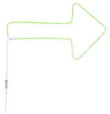 Flèche néon LED verte flexible avec câble blanc et télécommande pour éclairage décoratif