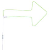 Flèche néon LED verte flexible avec câble blanc et télécommande pour éclairage décoratif