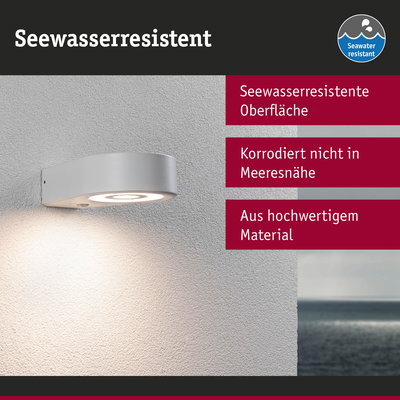Seewasserresistenter grauer Wandstrahler mit hochwertiger Oberfläche, korrosionsfrei in Meeresnähe