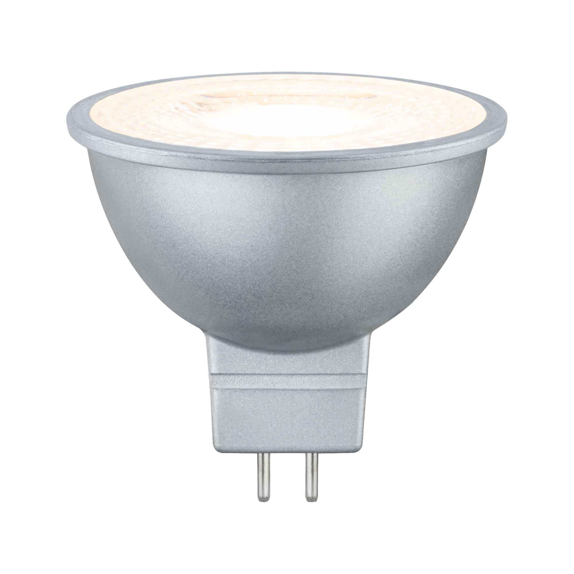 LED-Spotlampe in Silber mit GU5.3 Sockel, energiesparende LED-Technik für Wohnraumbeleuchtung