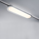 Modern white LED ceiling light with rounded rectangular shape for energy-efficient room lighting