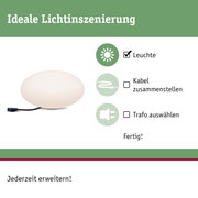 Weiße LED-Leuchte mit Kabelanschluss für flexible Lichtinszenierung und einfache Erweiterung