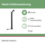 Schwarze LED-Außenleuchte mit modernem Design für Gartenbeleuchtung und energiesparende Lichtinszenierung