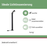 Schwarze LED-Außenleuchte mit modernem Design für Gartenbeleuchtung und energiesparende Lichtinszenierung