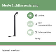 Schwarze LED-Außenleuchte mit integriertem Kabel und Stecker für flexible Gartenbeleuchtung