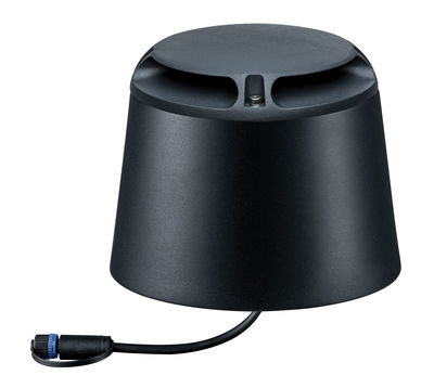 Sort plastikhus med kabel og stik til LED-belysningssystemer