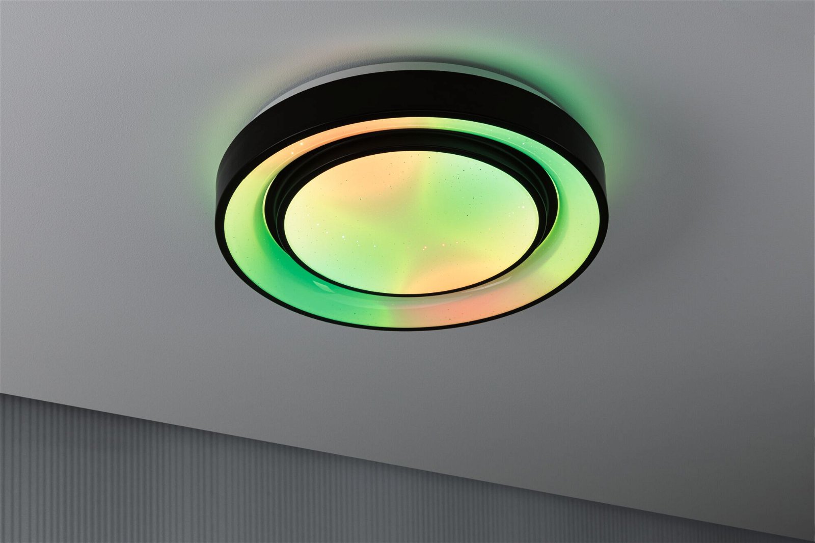 LED Ceiling luminaire Rainbow avec effet arc-en-ciel RGBW+ 750lm 230V 22W dimmable Black/White