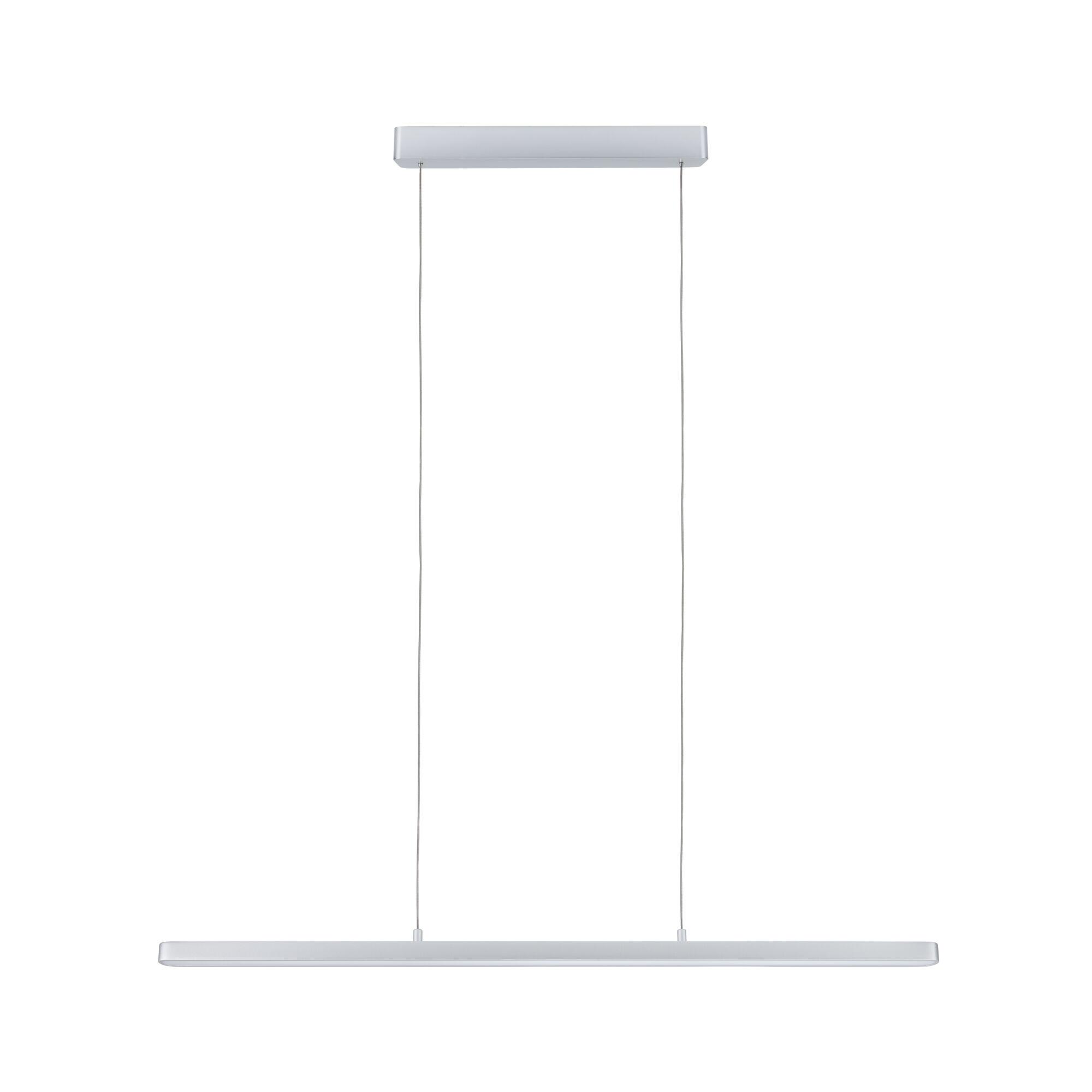 Modern white metal LED pendant light with slim design for stylish home lighting