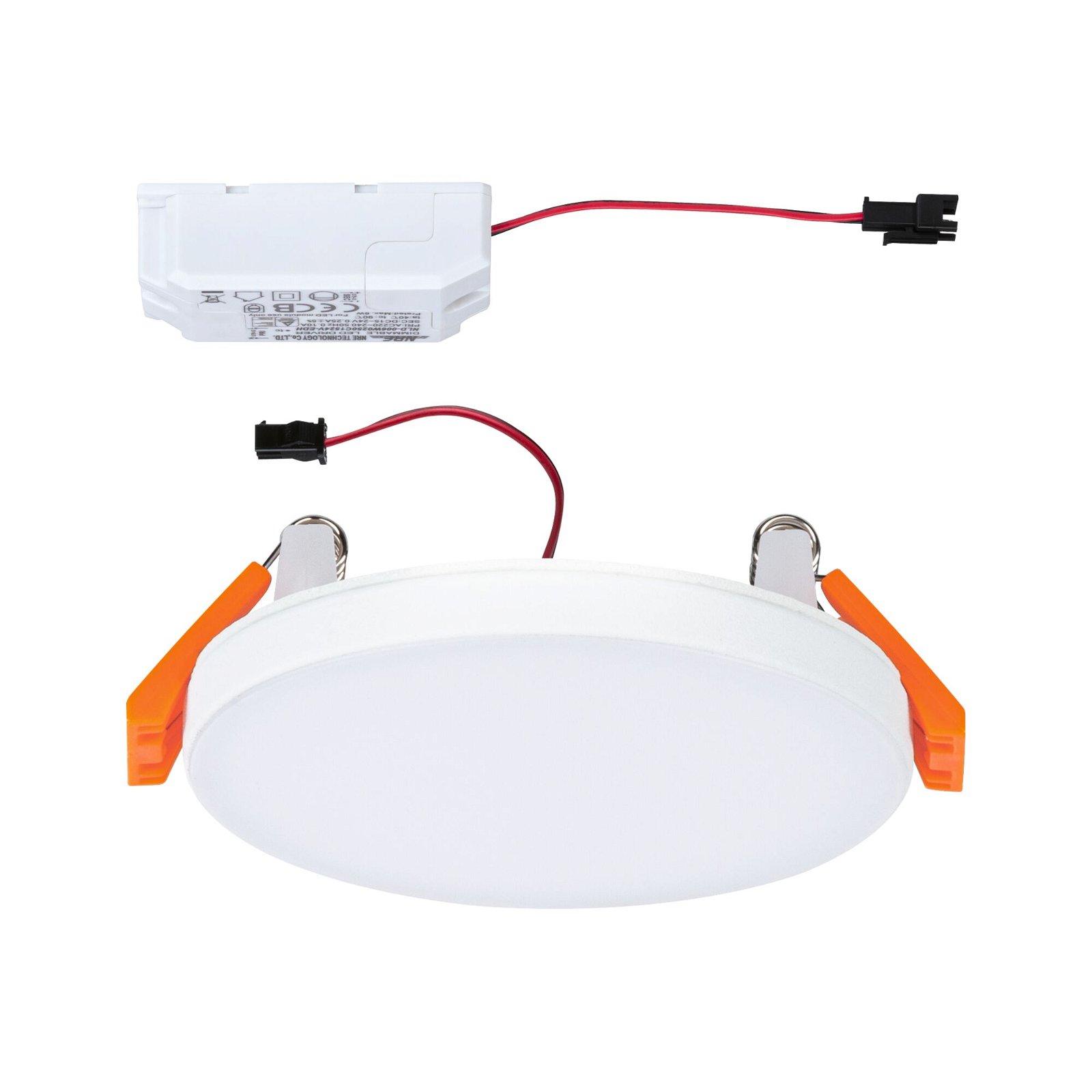 VariFit LED Einbaupanel Veluna Edge IP44 rund 90mm 6W 500lm 4000K Weiß  dimmbar | Kinderlampen