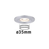 Spot encastré rond en aluminium brossé argenté de 35 mm de diamètre pour éclairage LED