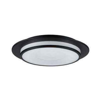 Runde LED-Deckenleuchte mit schwarzem Metallrahmen und weißem Diffusor für moderne Raumbeleuchtung