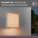 Quadratische Außenwandleuchte in Weiß mit warmweißem Licht, wetterfestes LED-Set für Gartenbeleuchtung