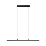 Black metal LED pendant light with slim design for modern interiors and energy-efficient lighting