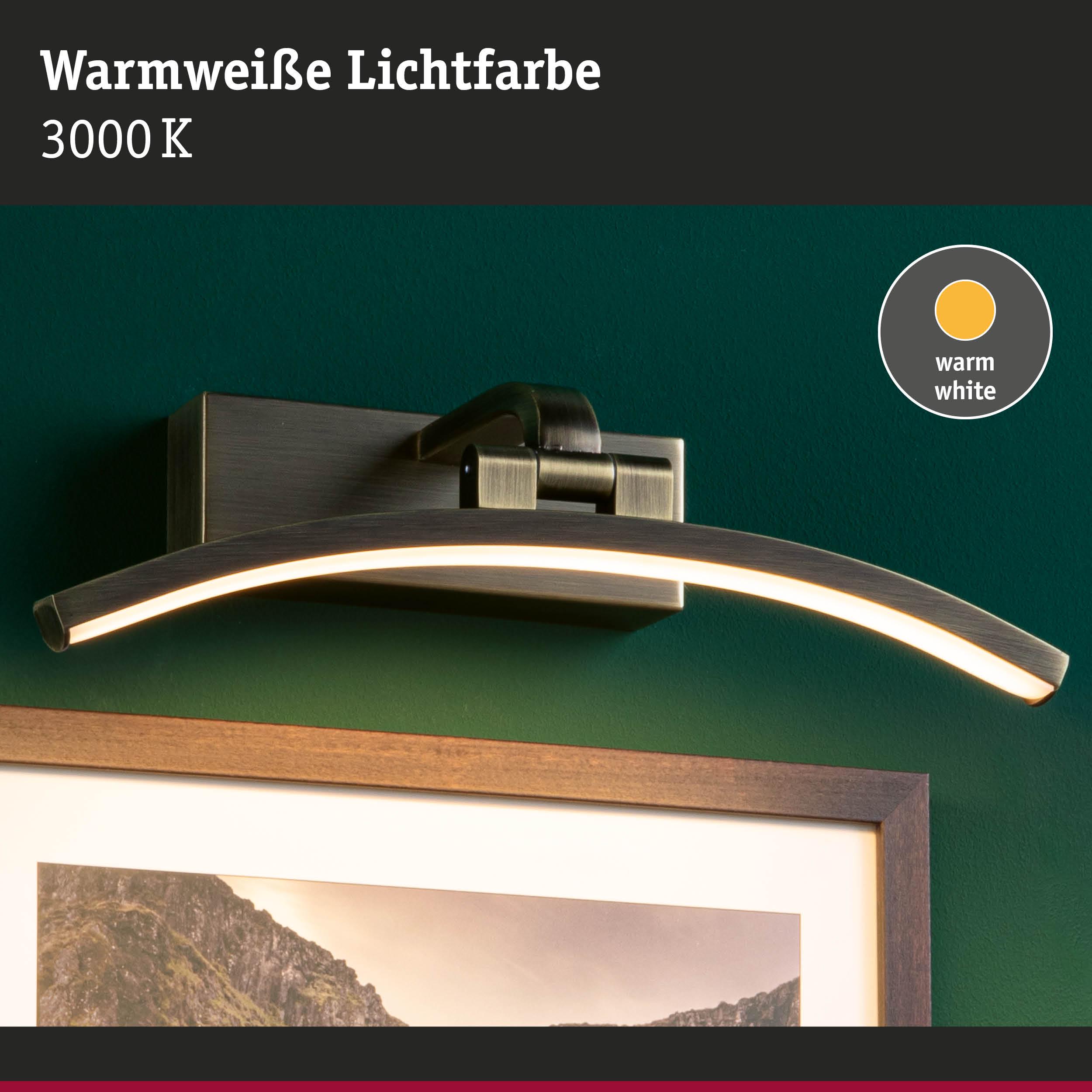 Gebogene LED-Wandleuchte aus gebürstetem Metall mit warmweißem Licht 3000K für Wohnräume