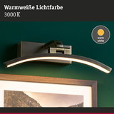 Gebogene LED-Wandleuchte aus gebürstetem Metall mit warmweißem Licht 3000K für Wohnräume