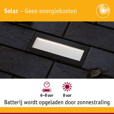 Zonne-energie LED grondlamp zwart met lange batterijduur en energiezuinige buitenverlichting