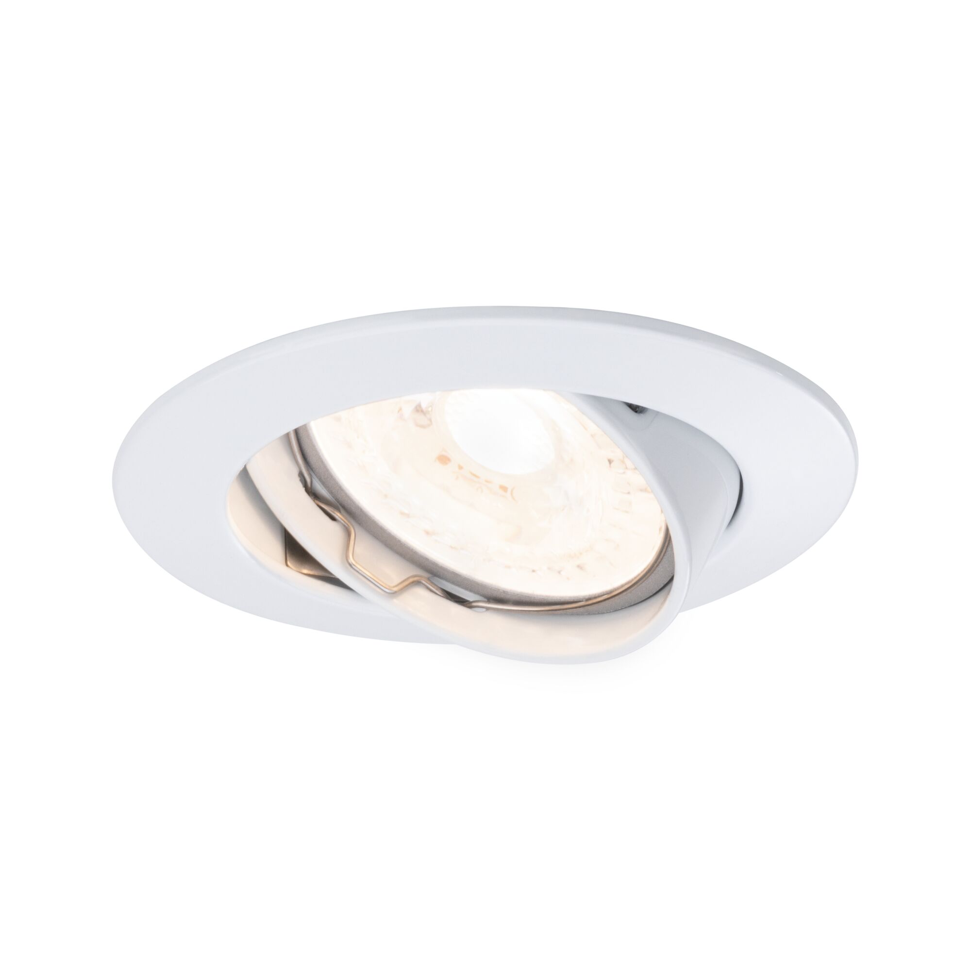 White metal recessed spotlight with adjustable LED for versatile indoor lighting solutions