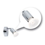 Modern chrome LED wall spotlight with adjustable head for targeted lighting in living spaces