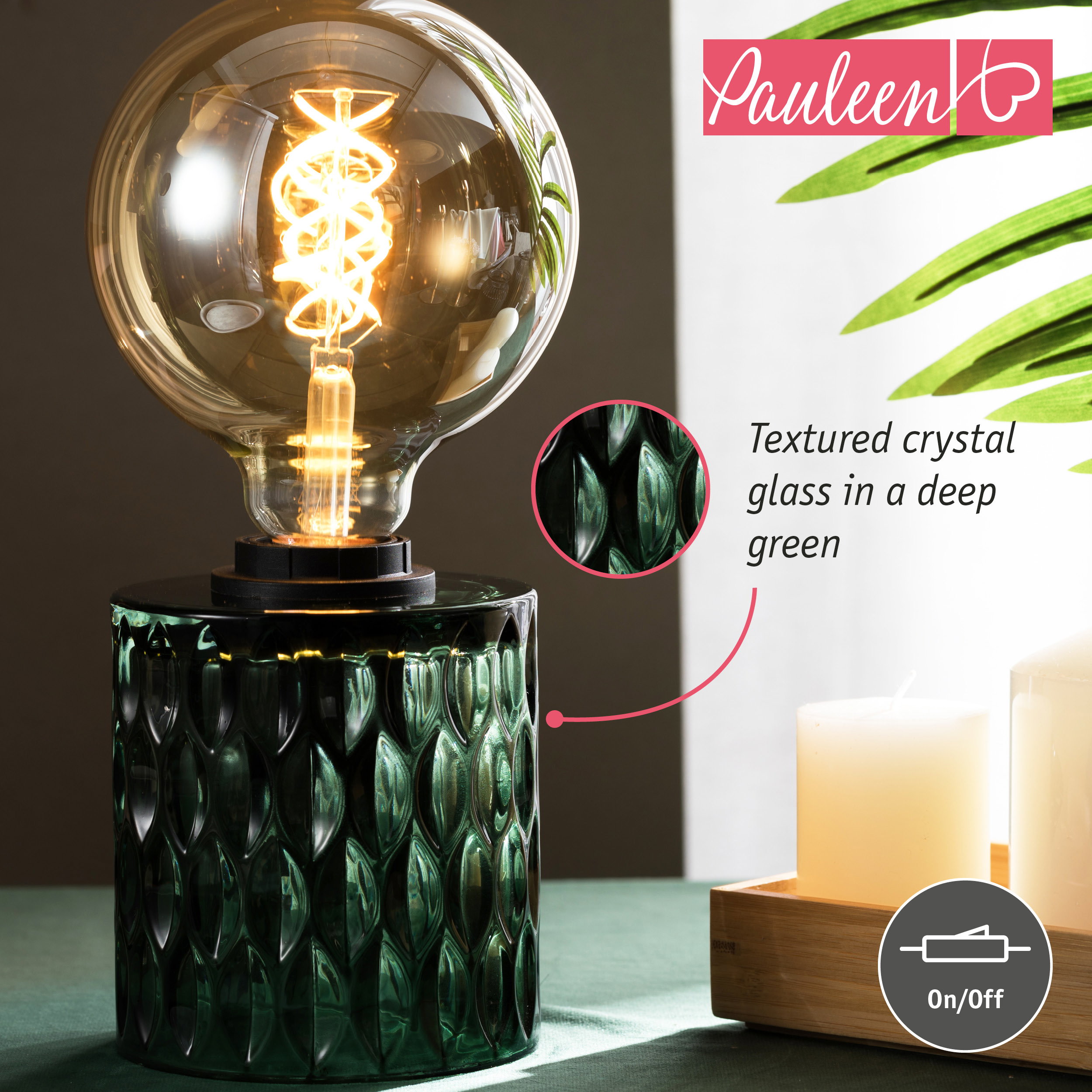 Paulmann Pauleen Table lamp Crystal Magic E27 max. 20W Green