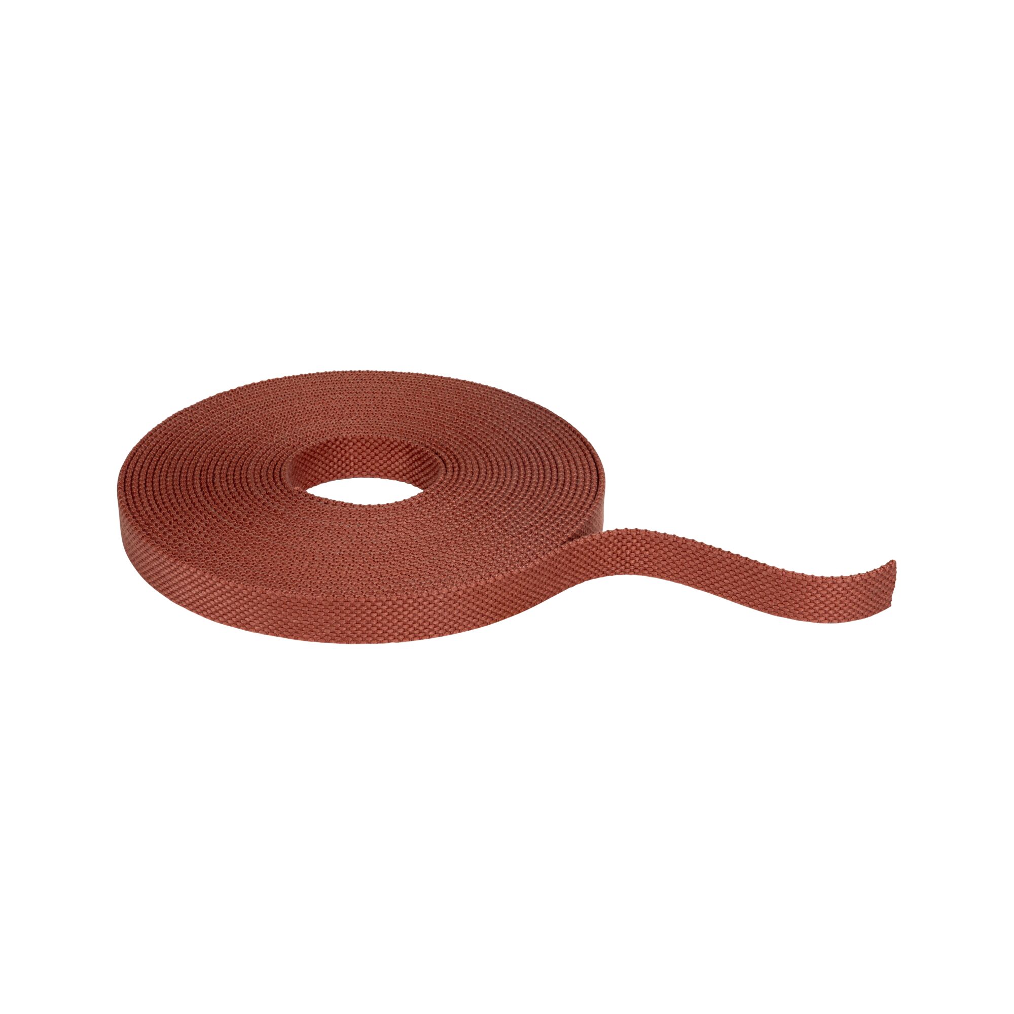 Roll of brown textured textile tape for cable management and fastening solutions.