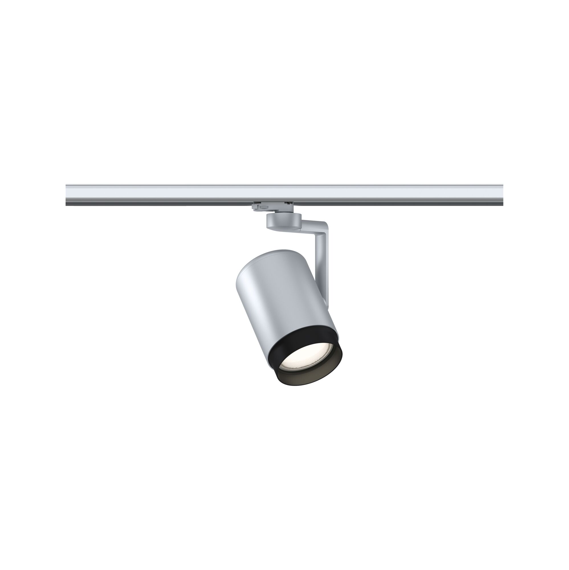 Moderner silberner LED-Strahler aus Metall für Schienensysteme, energiesparende Innenbeleuchtung