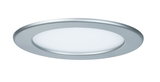 Rundes LED-Einbaupanel mit silbernem Aluminiumrahmen und weißem Diffusor für energiesparende Beleuchtung