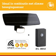 Zwart solarlicht met bewegingssensor en slimme Zigbee 3.0 gateway voor buitenverlichting