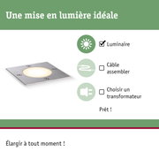 Luminaire LED encastré au sol en acier inoxydable avec lumière blanc chaud pour éclairage extérieur