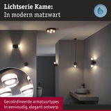 Moderne matzwarte Kame lichtserie met gecoördineerde armaturen voor elegante badkamerverlichting