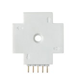 Witte kunststof connector met vijf gouden pinnen voor LED-railsverlichting