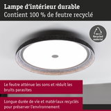 Lampe d’intérieur durable en feutre recyclé gris atténuant les bruits et respectueuse de l’environnement