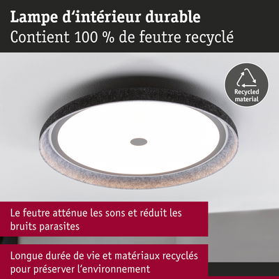 Lampe d’intérieur durable en feutre recyclé gris atténuant les bruits et respectueuse de l’environnement
