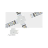 White plastic LED strip cross connector for 24V LED tape lighting systems