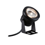 Black metal LED outdoor spotlight with bracket and cable for garden and pathway lighting