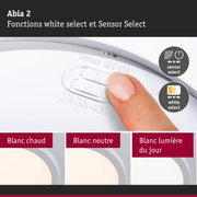 Plafonnier LED Abia 2 blanc avec fonctions Sensor Select et White Select pour contrôle de la lumière