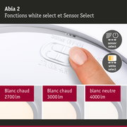 Plafonnier LED Abia 2 blanc avec fonctions Sensor Select et White Select pour contrôle de la lumière