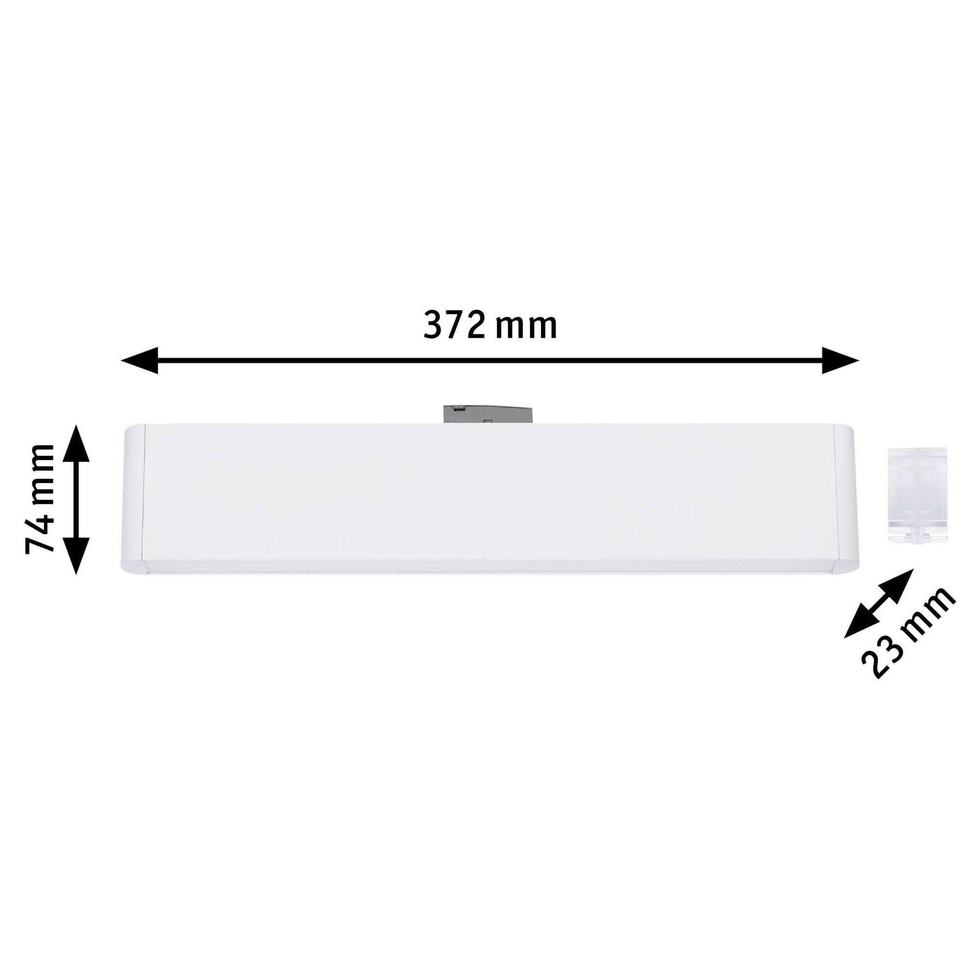 Weißes LED-Wandlicht aus Kunststoff mit Maßen 372x74x23 mm für moderne Innenbeleuchtung