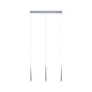 Modern three-light pendant lamp in brushed silver aluminum for stylish home lighting
