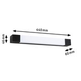 Schwarze und weiße LED-Wandleuchte aus Kunststoff mit Maßen 440x60x46 mm für moderne Innenbeleuchtung
