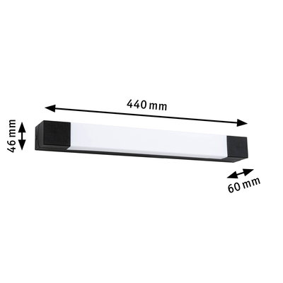Schwarze und weiße LED-Wandleuchte aus Kunststoff mit Maßen 440x60x46 mm für moderne Innenbeleuchtung