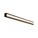 Black LED under-cabinet light with warm white illumination and slim design for modern kitchen lighting