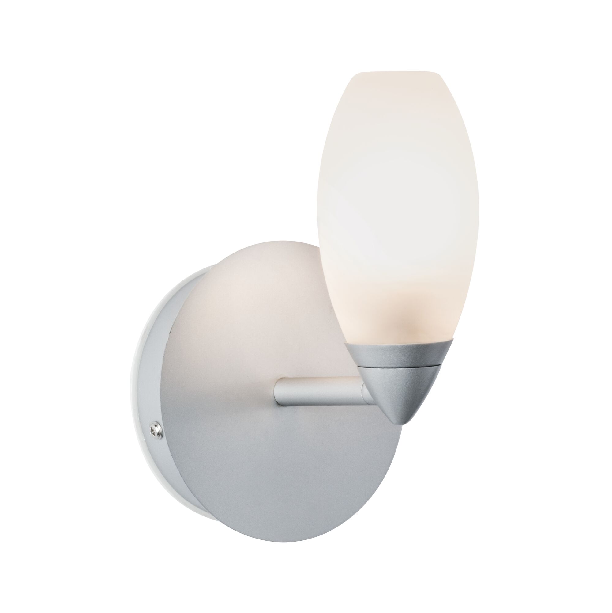 Vægarmatur Carina IP44 G9 230V max. 28W dæmpbar Krom mat/Satin Moderne væglampe med mat sølvmetal og hvidt glas til stilfuld indendørs belysning