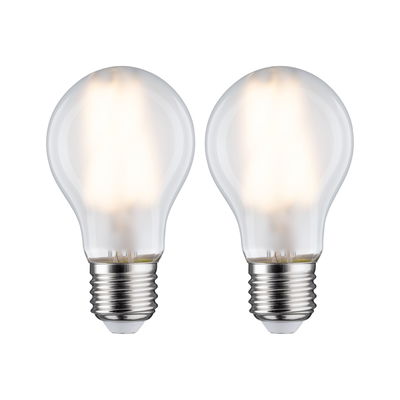 Twee heldere LED-lampen met E27-fitting en warm wit licht voor energiezuinige verlichting
