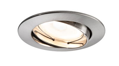 Round brushed stainless steel spotlight with adjustable insert for flexible LED lighting