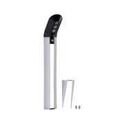 Moderner silberner LED-Außenleuchte mit schwarzem Kopf und Erdspieß aus Metall für Gartenbeleuchtung